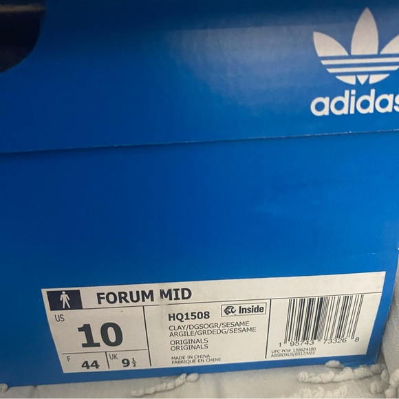 Adidas Forum Mid Clay/Dark Gray/Sesame Unisex Shoes Sneakers Men Sz - Picture 12 of 13